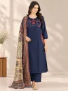K 1329 By Naisha Dhabu Cotton Aplic Work Kurti With Bottom Dupatta